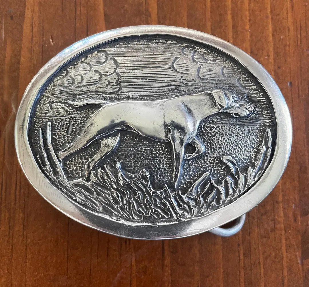 Dog, Hunting Dog, Pointer, Belt Buckle in Polished Pewter - Etsy | Etsy (US)