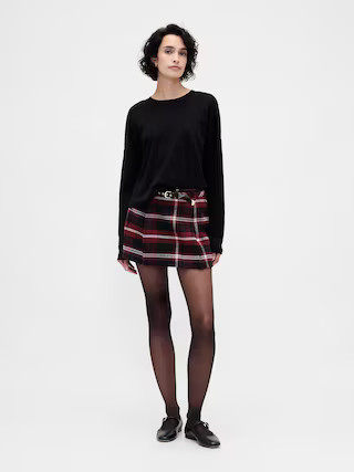 Wool-Blend Pleated Mini Skort | Gap (US)