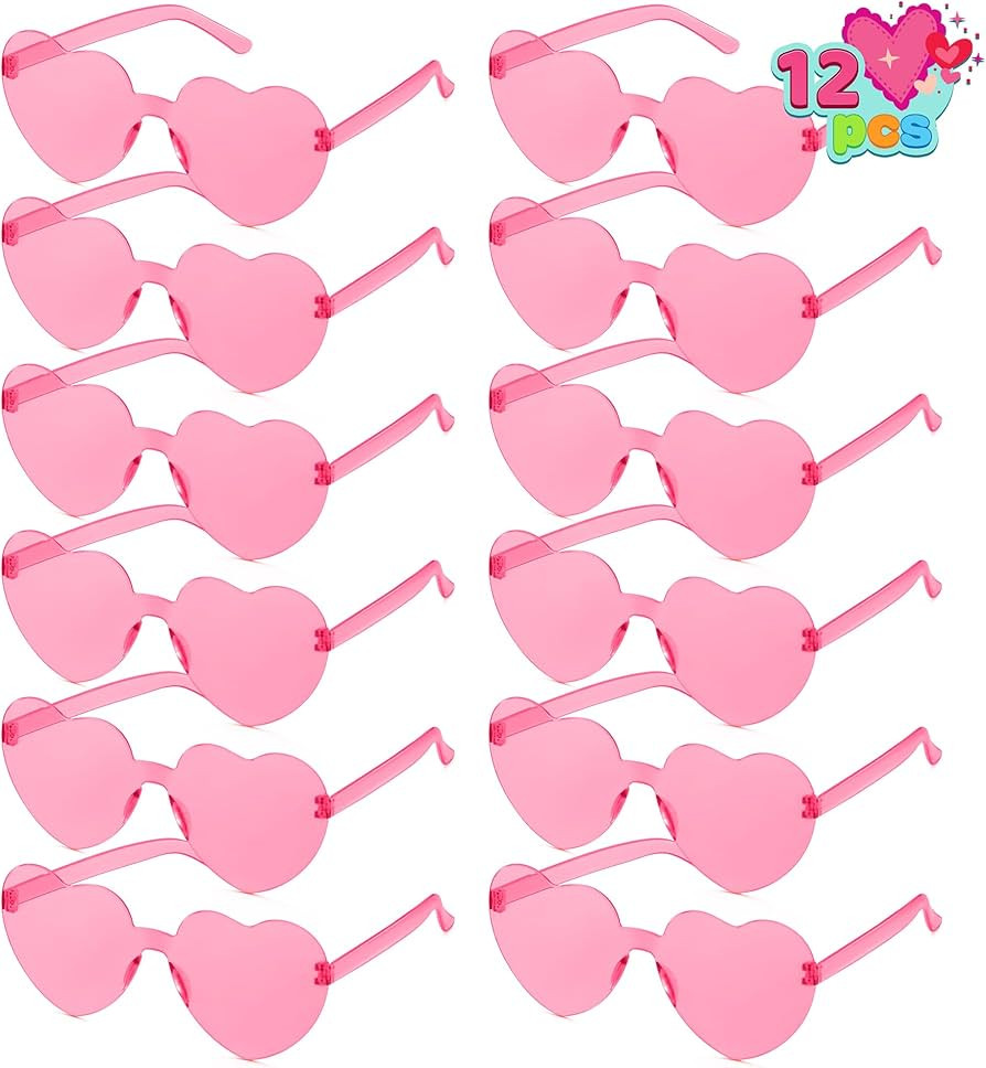 JOYIN 12 PCS Valentine's Day Pink Heart Shaped Sunglasses, Classroom Exchange Gift for Kids, Clas... | Amazon (US)
