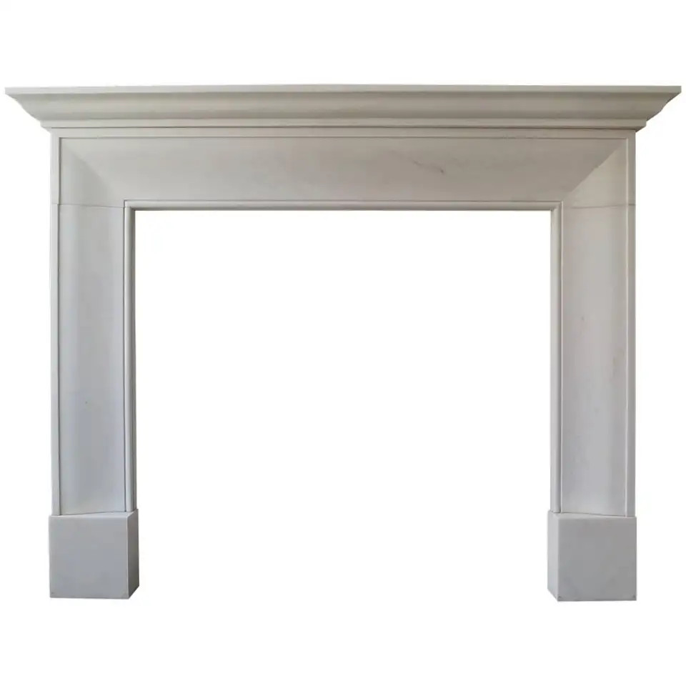 English Style White Marble Fireplace Mantle | 1stDibs