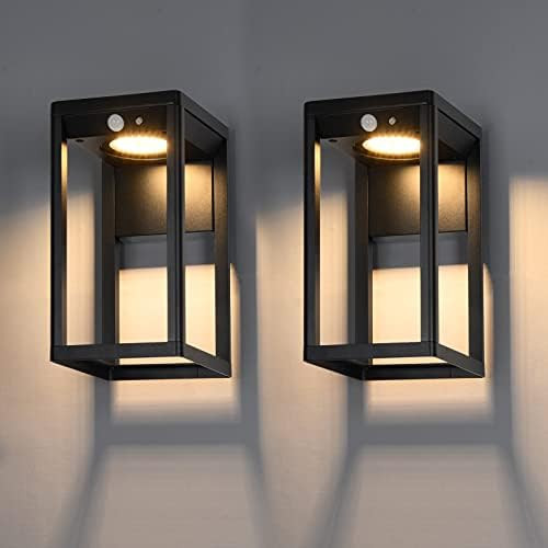 BRIMMEL Outdoor Solar Wall Light 2PCS, with Motion Senor 60W Waterproof 10H Endurance Cordless Decor | Amazon (US)
