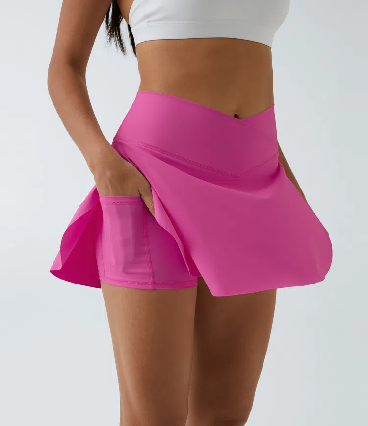 Women’s Softlyzero™ Airy Crossover Side Pocket 2-in-1 Cool Touch Tennis Skirt-Lucid-Longer Le... | HALARA