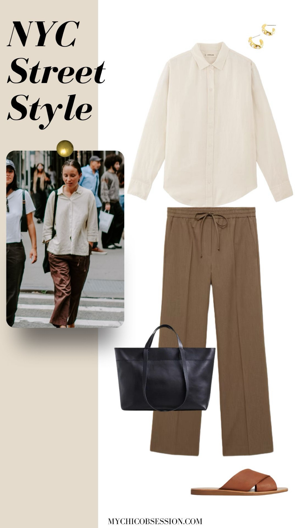 Swap out jeans for something more comfortable for your next fall outfit. These drawstring pants are the perfect fall color to pair with a cream linen shirt, a leather tote bag and sandals for a warm weather fall outfit.

#LTKSeasonal #LTKItBag #LTKStyleTip