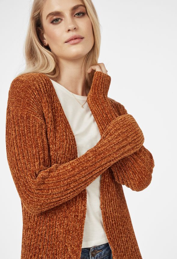 Rounded Hem Chenille Cardigan | JustFab