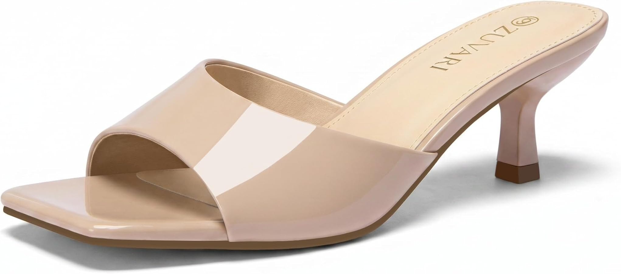 Women's Kitten Heels Sandals Square Open Toe Stiletto 2 Inch Low Heel Mules Dressy Slides Comfort... | Amazon (US)