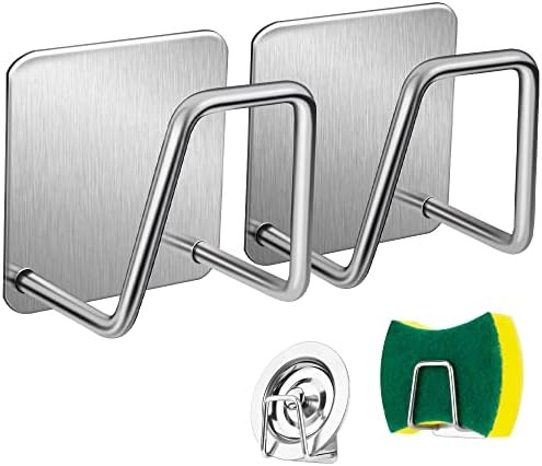 2Pcs ESINAM Sponge Holders for Kitchen Sink, Strong Adhesive Small Sponge Holder, Premium Rustproof  | Amazon (US)