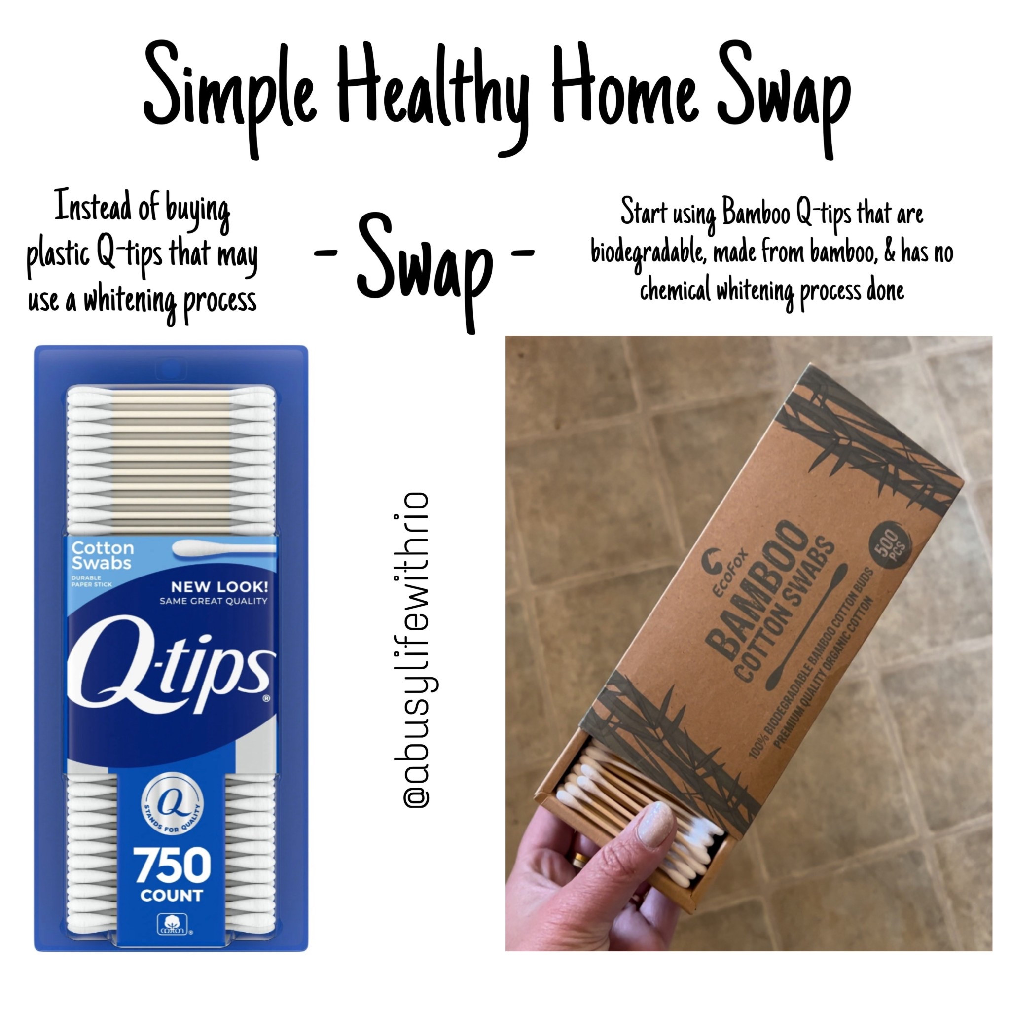 Start making healthy swaps! It’s so easy to do! Once you run out of something like your regular q-tips, switch to bamboo q-tips that are organic & all natural! They come in a 1 or 2 pack! 


#organic #healthyswaps #bamboo #qtips #organicqtips #bambooqtips 

#LTKFindsUnder50 #LTKHome
