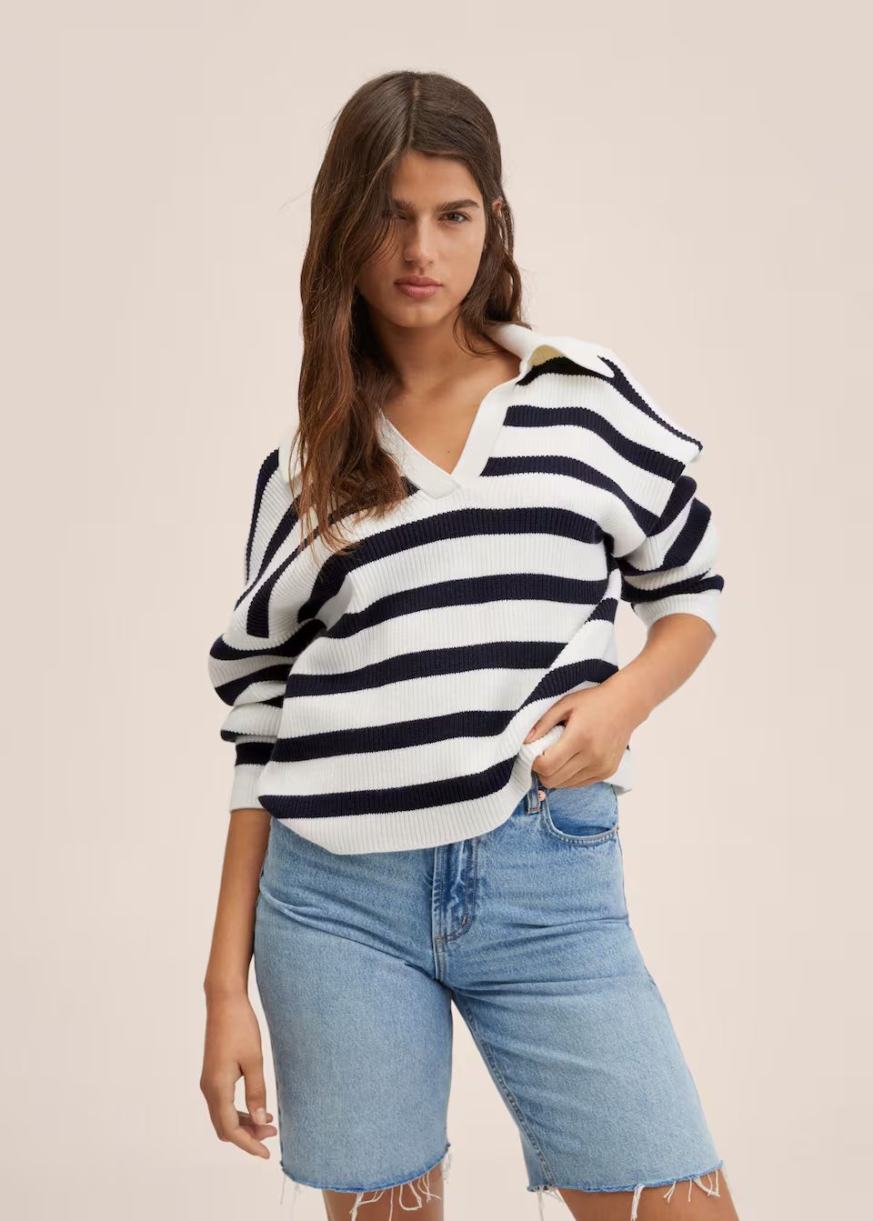 Striped knit sweater | MANGO (US)