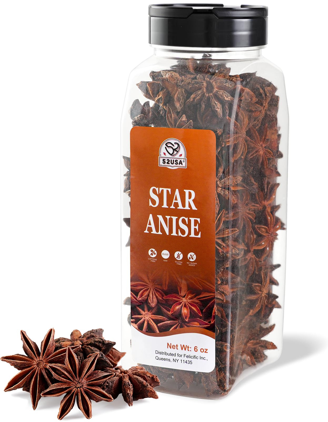 52USA Star Anise, 6oz – Whole Dried Star Anise Pods in Bottle, Aromatic Spice for Cooking, Baki... | Amazon (US)