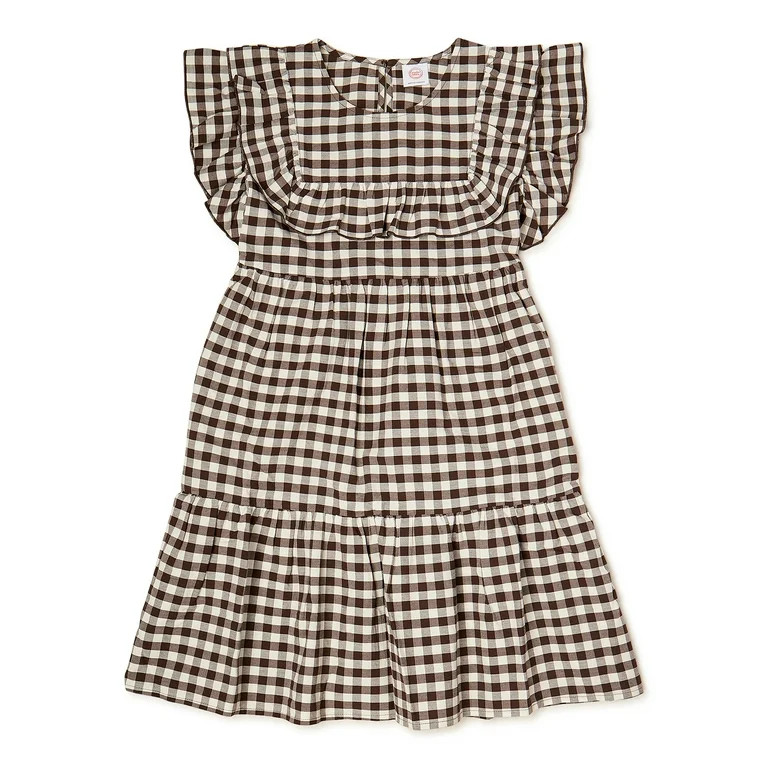 Wonder Nation Girls Ruffle Yoke Dress, Sizes 4-18 & Plus | Walmart (US)