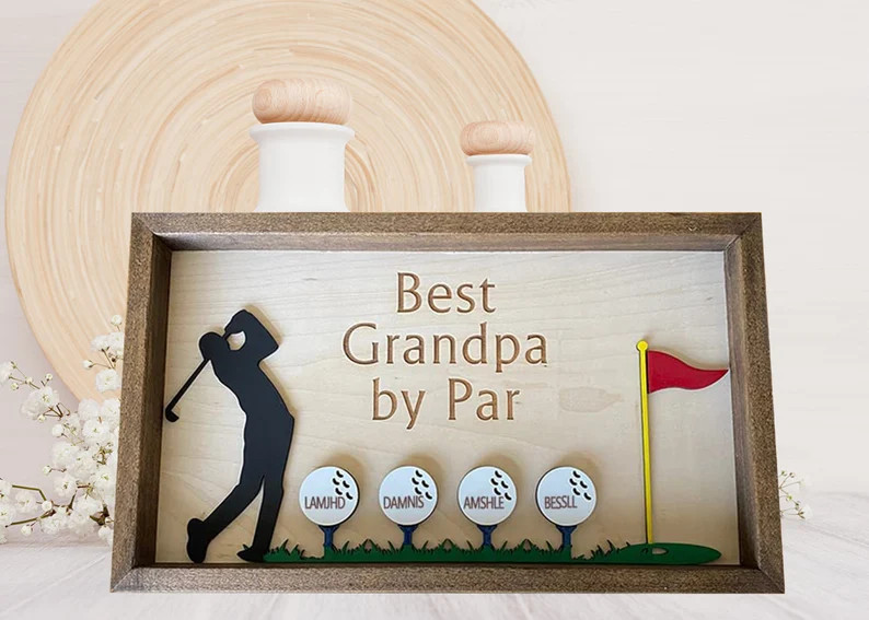 Fathers Day Gift  Best Dad by Par  Custom Golf Wooden Sign  - Etsy | Etsy (US)