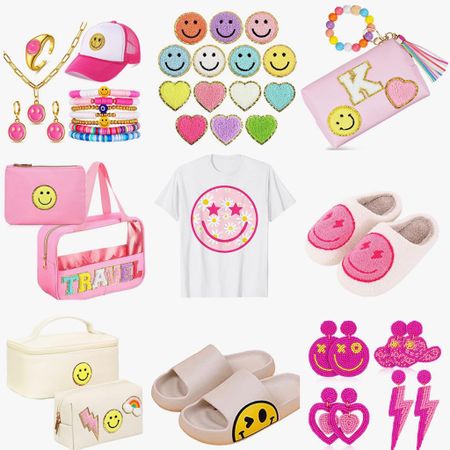 Amazon Smiley Face accessories 
Pink
Happy faces
Emoji
Pink
Yellow
Party favors
Girls trip 
Bachelorette 
Teens
Gift ideas
Girls
Makeup pouch
Patches
Trucker cap
Jewelry 
Bracelets 
Pool slides
Slippers
Lightning bolt
T shirt
Party
Ideas
Pre teen
Earrings
Beaded
Travel accessories 
Affordable 

#LTKkids #LTKGiftGuide #LTKunder50