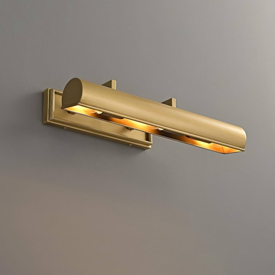 Picture Lights 18" Brass Picture Light 3-Light Gold Wall Sconce (Brushed Brass, 18 in) | Amazon (US)