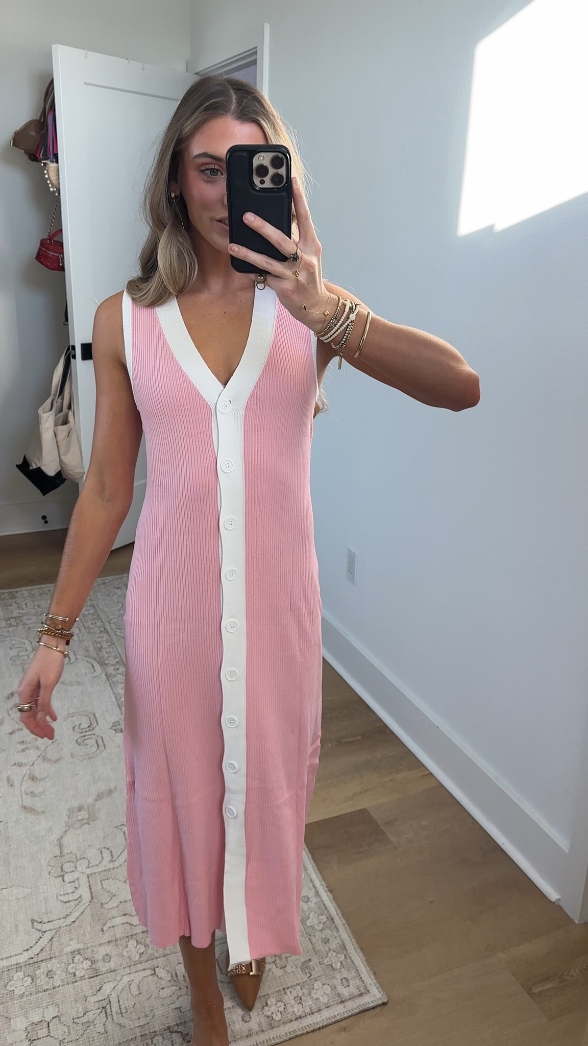 Amazon size small Saodimallsu Womens Summer Button Down Sweater Dresses Sleeveless V Neck Casual Ribbed Knit Color Block Midi Tank Dress

#LTKSeasonal #LTKootd #LTKSaleAlert