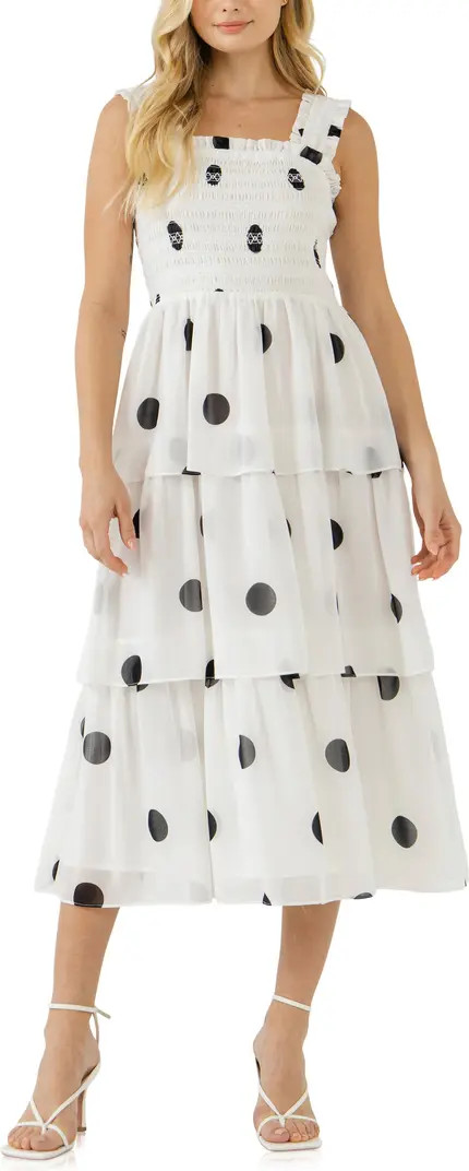 English Factory Polka Dot Midi Dress | Nordstrom | Nordstrom