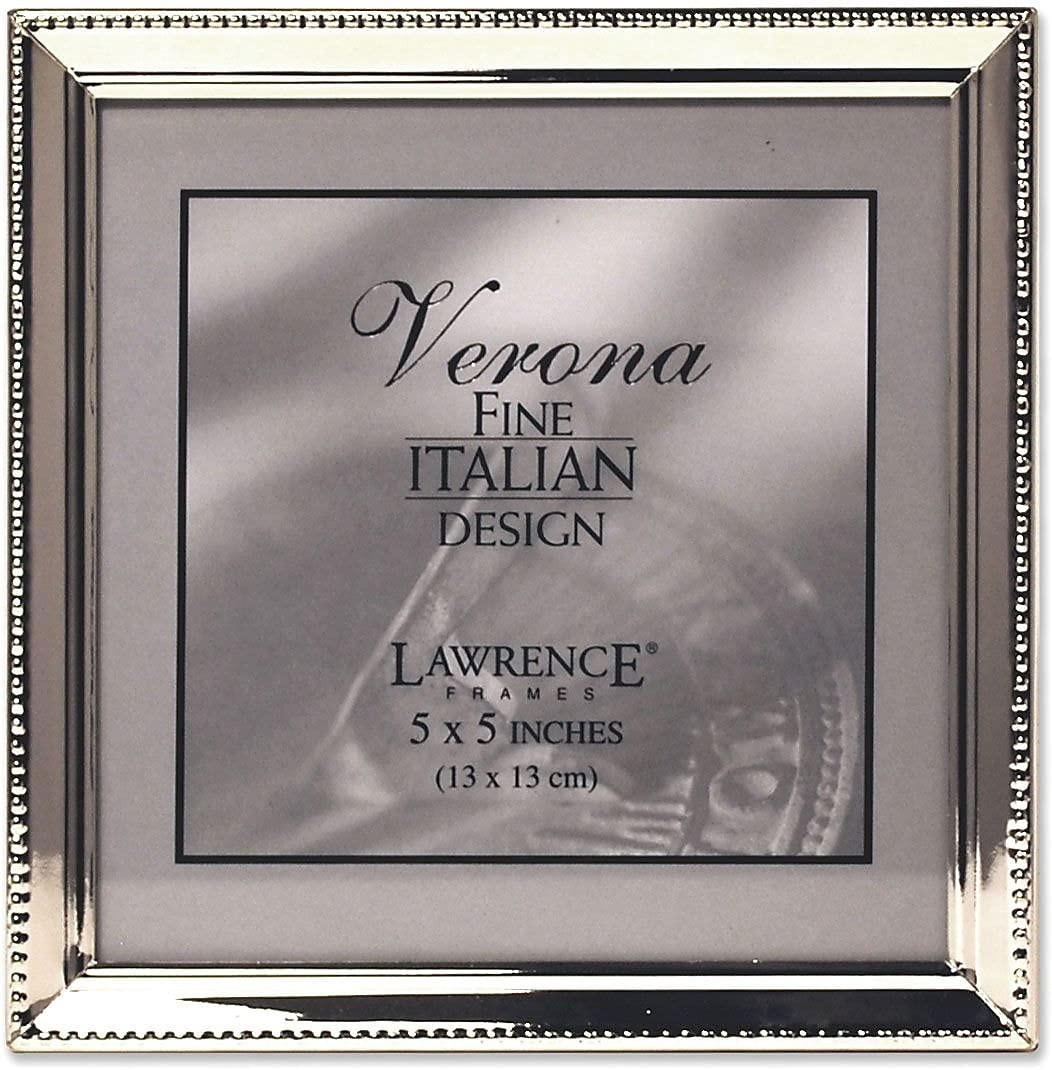 Lawrence Frames Polished Silver Plate 5x5 Picture Frame, Bead Border Design | Amazon (CA)