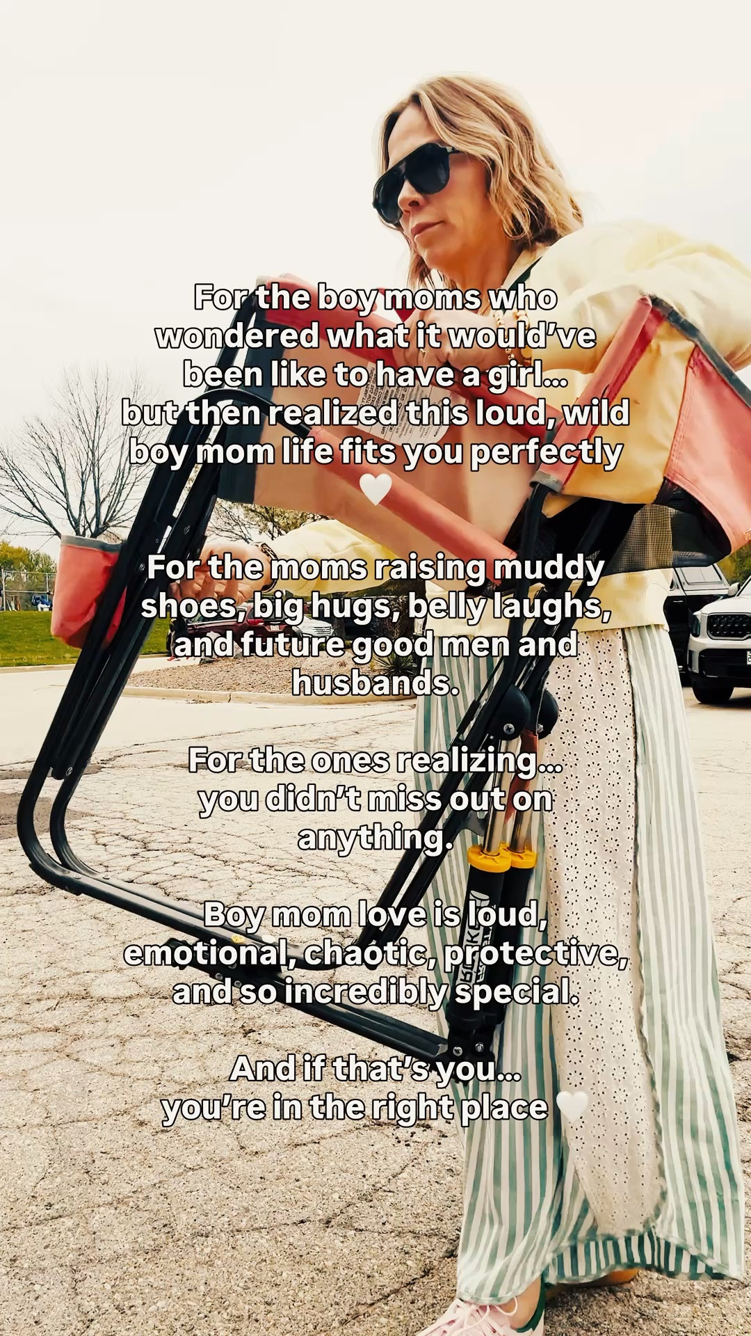 I used to wonder what it would feel like to have a girl someday 🤍

But somewhere between the muddy shoes, endless snacks, loud wrestling matches, baseball hats, tight hugs, and hearing “mom watch this” 400 times a day… I realized I didn’t miss out on anything.

Getting to raise kind, respectful, loving good men is one of the greatest gifts of my life 🥹🤍

Boy mom life is loud, chaotic, emotional, hilarious, exhausting, and so incredibly special.

And if that’s you too…

I’d love for you to stay awhile for the cute outfits and boy mom chaos 🤍

#LTKmomlife