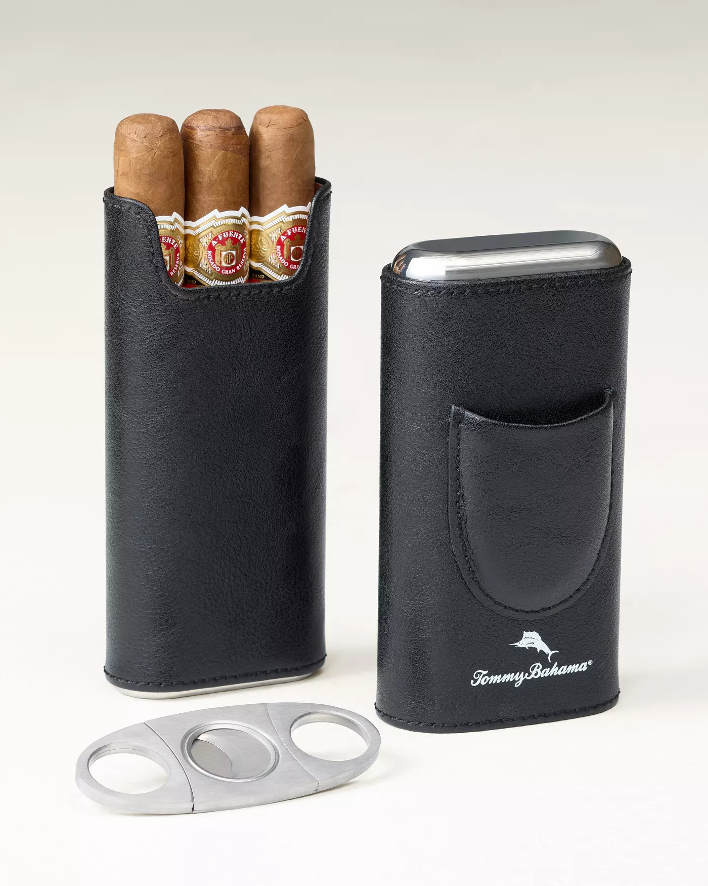 Ashton 3-Cigar Leather Case With Cutter | Tommy Bahama