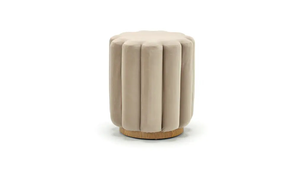 Better Homes & Gardens Lillian Velvet Tufted Ottoman, Beige | Walmart (US)