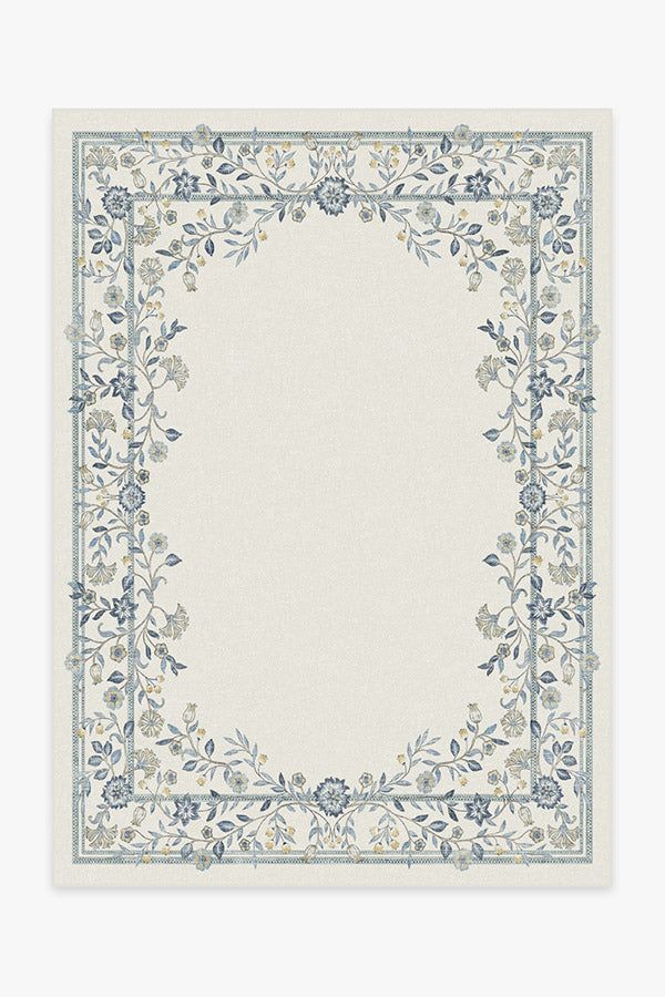 Morris & Co. Wilhelmina Weave Ivory & Blue Premium Rug | Ruggable