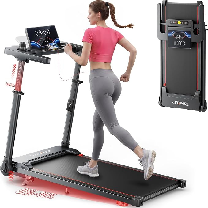Toputure 6 in 1 Folding Treadmill with Retractable Handrail, 1%-5%-10% Incline Walking Pad Treadm... | Amazon (UK)