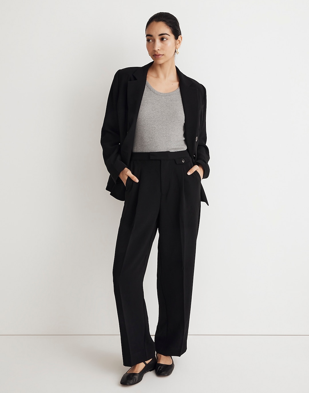 The Petite Rosedale High-Rise Straight Pant in Crepe | Madewell