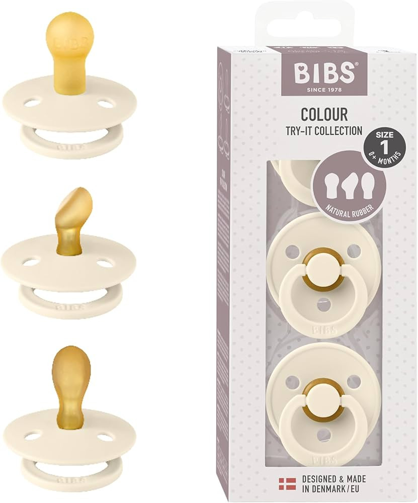 BIBS Pacifiers 0-6 Months | 3-Pack Soothers | BPA-Free Symmetrical Nipple | Made in Denmark | Ivo... | Amazon (US)