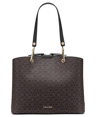 Garnet Signature Triple Compartment Large Top Zipper Tote Bag | Macy's