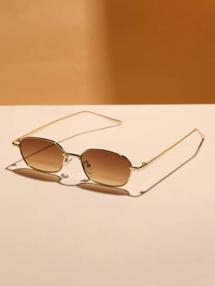 Gafas De Sol De Moda Con Montura De Metal Y Lentes Degradadas, Gafas De Sol De Estilo Vintage, Accesorios De Playa Y Escuela Para Mujer. Gafas De Sol Básicas Que Combinan Con Suéteres, Vaqueros, Pantalones De Chándal, Sudaderas Con Capucha, Chaquetas, Vestidos Y Camisas De Manga Larga. Diseño Elegante Para Salidas Familiares, Viajes, Vacaciones Y Verano En La Playa. | SHEIN