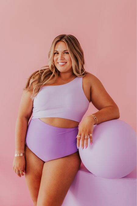 cut out one piece in lavender two tone! wearing size large and runs TTS 

#LTKswim #LTKcurves #LTKunder100