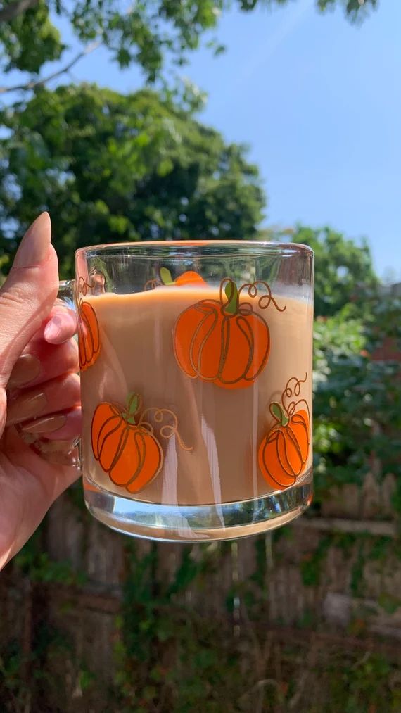 Pumpkins glass mug | Etsy (US)