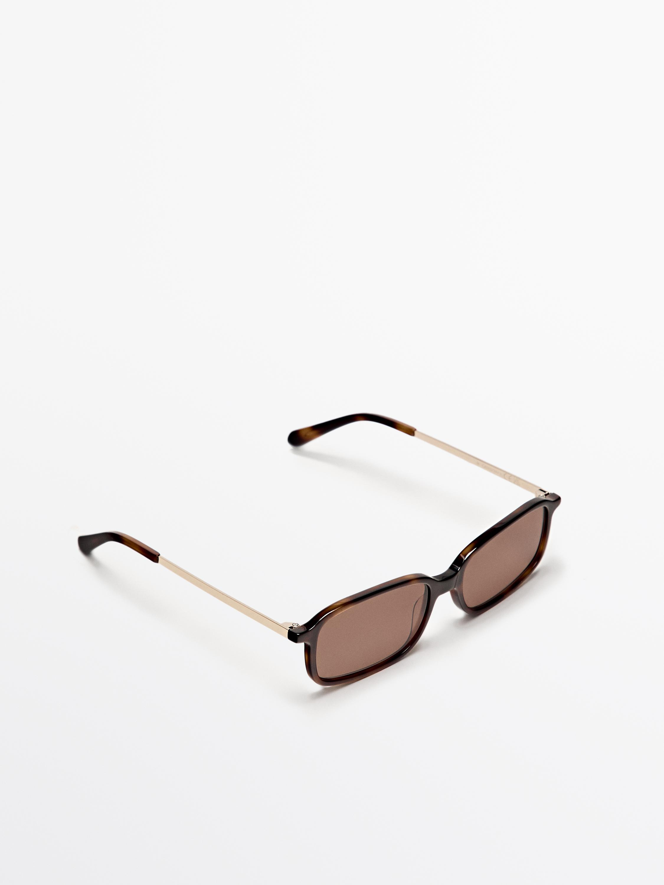 Contrast rectangular sunglasses | Massimo Dutti UK