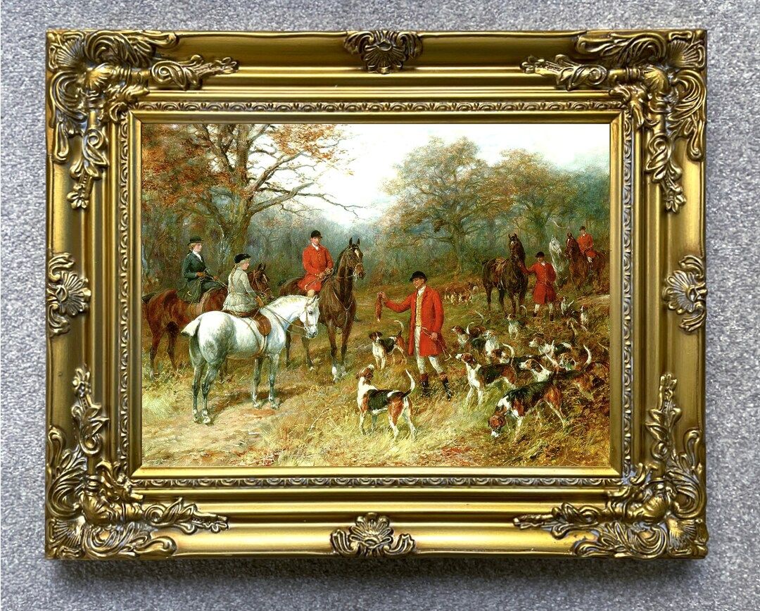 Fine Oleograph on Canvas of Huntsmen & Hounds in a Landscape - Etsy | Etsy (US)