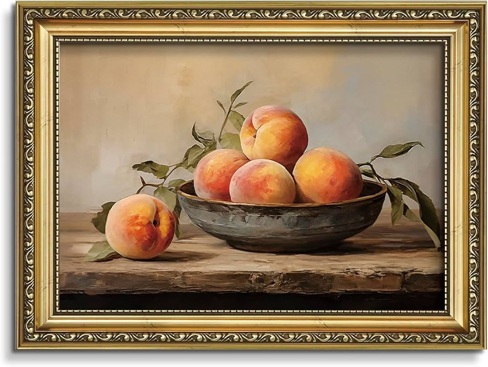 AIMAILON Vintage Canvas Gold Wall Art Framed Decor for Living Room Kitchen Classical Mature Peach... | Amazon (US)