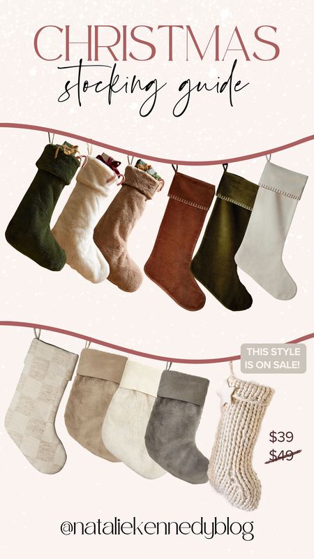 Neutral, elegant stockings perfect for the holidays!