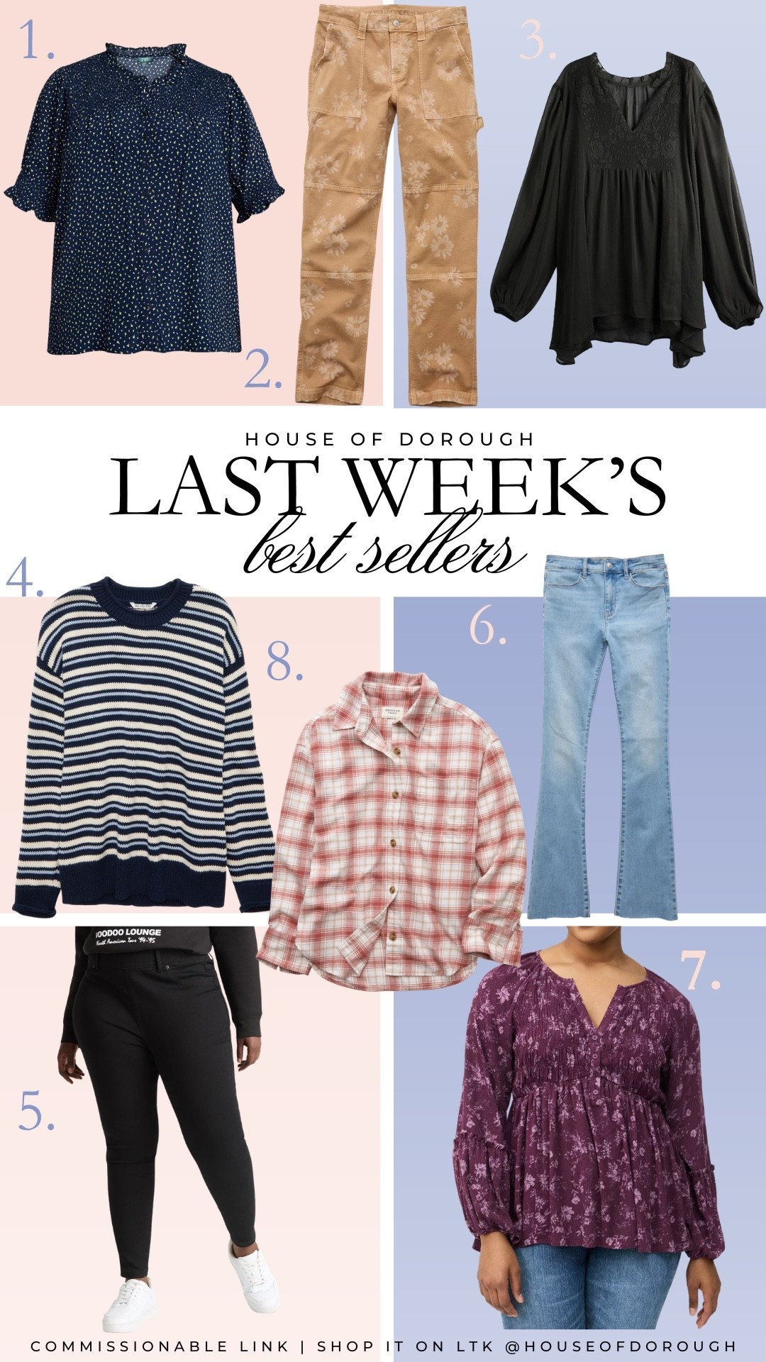 Last week’s best sellers! 1. Wearing the 2X in the top 2. The pants are 20 regular 3. Top is a 2 (2X) 4. Wearing the XXL 5. Wearing a 20 in the black jeans 6. Wearing a 20 regular in the jeans 7. Wearing a 2 (2X) 8. Wearing the XXL

Plus size fashion, everyday outfit ideas, midsize fashion, best sellers, mom style, winter fashion, denim jeans, flannel tops

#LTKPlusSize #LTKMidsize #LTKOver40