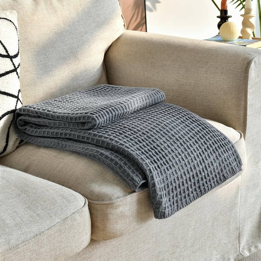 Xuyier Cozy Cable Knit Throw Blankets for Couch, Waffle Fall Farmhouse Blanket for Sofa Bed Livin... | Amazon (US)