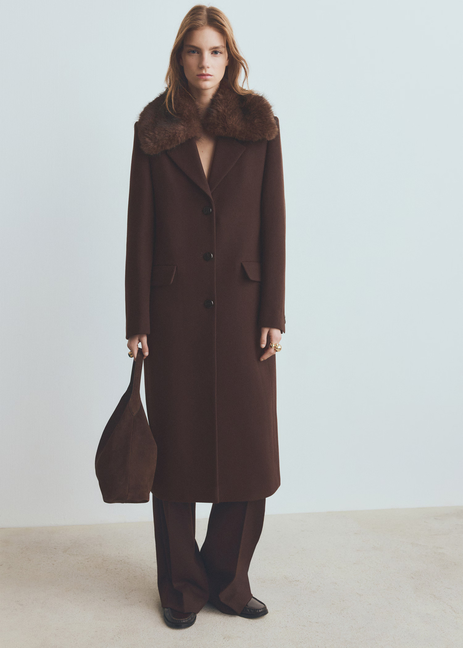 Wool coat with fur collar | Mango (US/MX/AU)