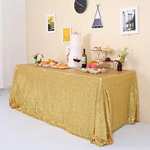 GFCC Sparkle Gold Sequin Tablecloth 60"x120" for Wedding Party Banquet Christmas Rectangle Table ... | Amazon (US)