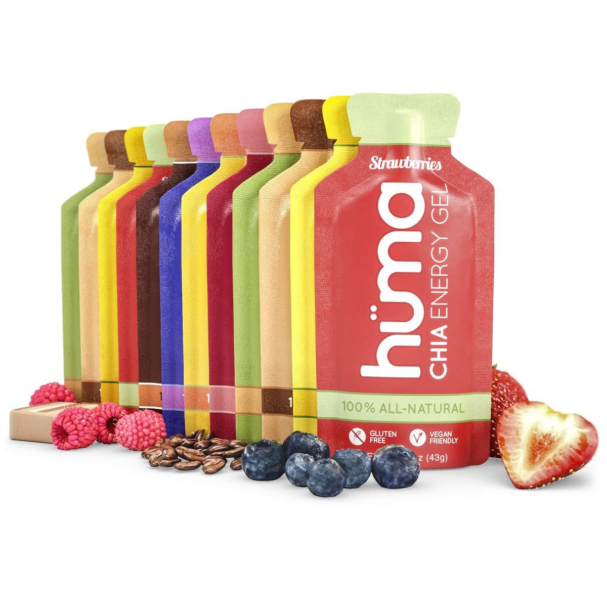 Huma Chia Energy Gel, Variety 12 Pack - Stomach Friendly, Real Food Energy Gels for Endurance Exe... | Amazon (US)