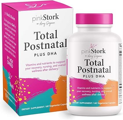 Pink Stork Total Postnatal + DHA: Support for Postpartum + Breastfeeding Vitamins, Nutrients for ... | Amazon (US)
