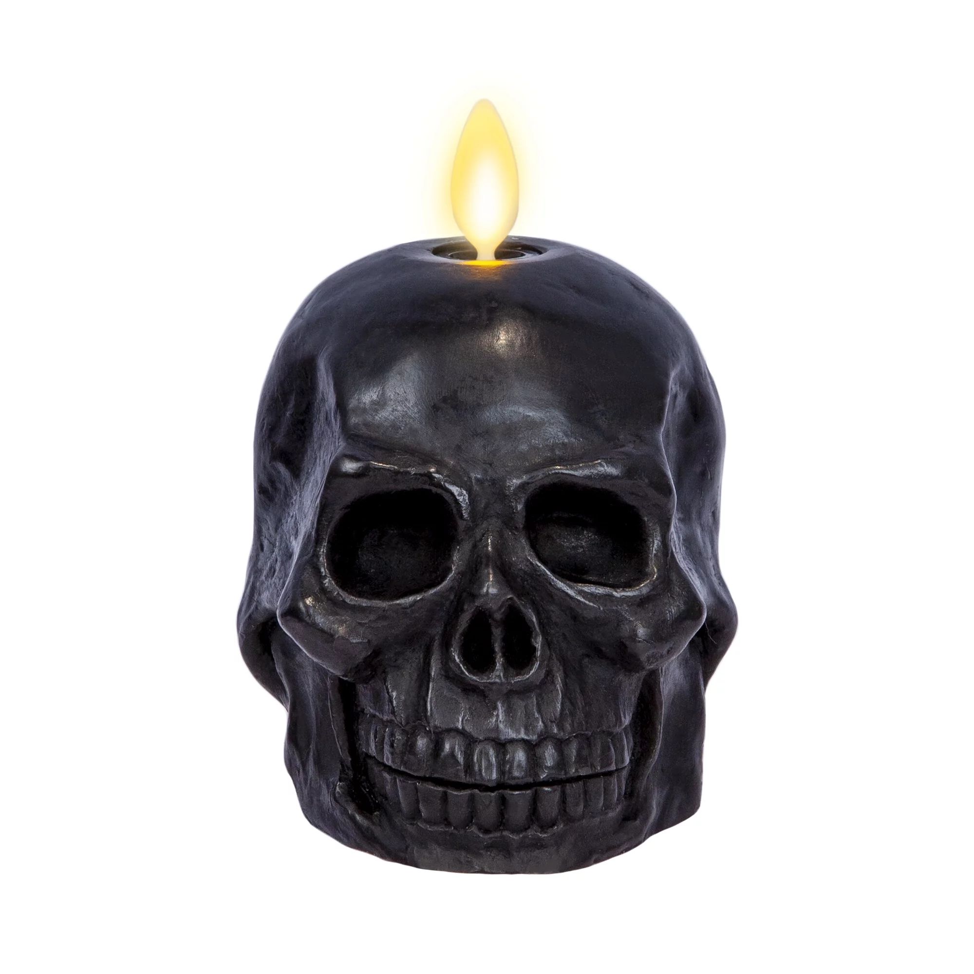 Luminara - Black Flameless Candle Skull - Unscented - 3.75" x 4.25" - Walmart.com | Walmart (US)