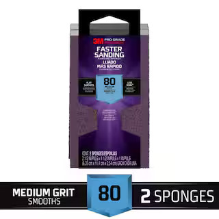 Pro Grade Precision 2-1/2 in. x 4-1/2 in. x 1 in. 80-Grit Medium Block Sanding Sponge (2-Pack) | The Home Depot