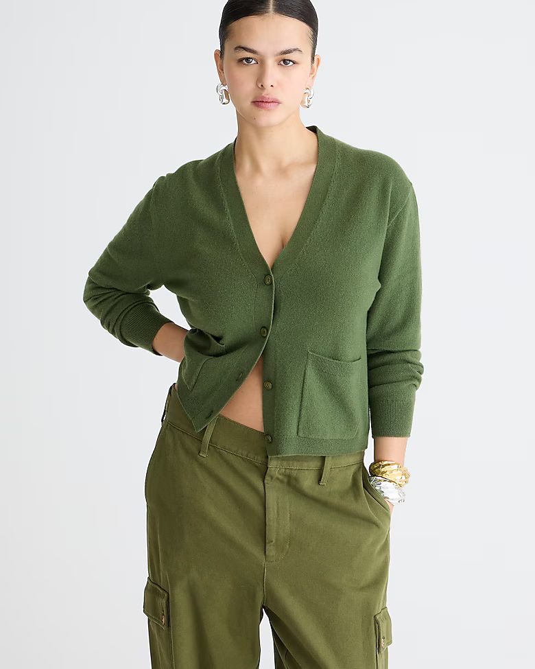 Cashmere patch-pocket cardigan sweater | J. Crew US