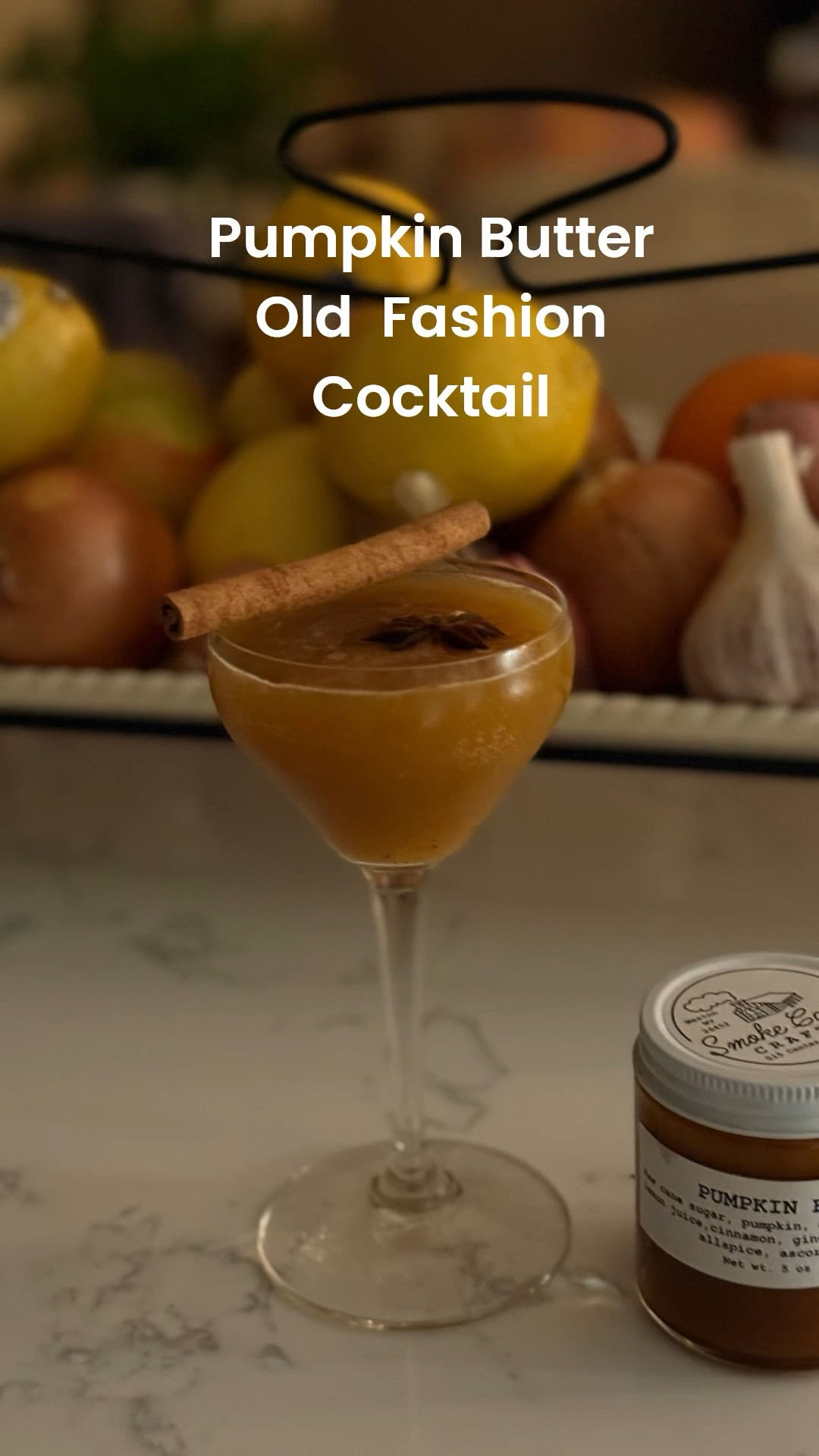 I love a good cocktail, especially a seasonal cocktail! This pumpkin butter Old Fashion is an ode to the Fall Season: in a shaker combine 2 oz Bourbon, 1/2 oz Orange Juice, 1T pumpkin butter, 3 shots Orange Bitters. Shake with ice, pour into a coupe glass, garnish with a common stick and a star anise.

#LTKOver40 #LTKHome #LTKHoliday