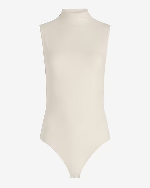 Body Contour Cozy Mock Neck Sleeveless Bodysuit | Express
