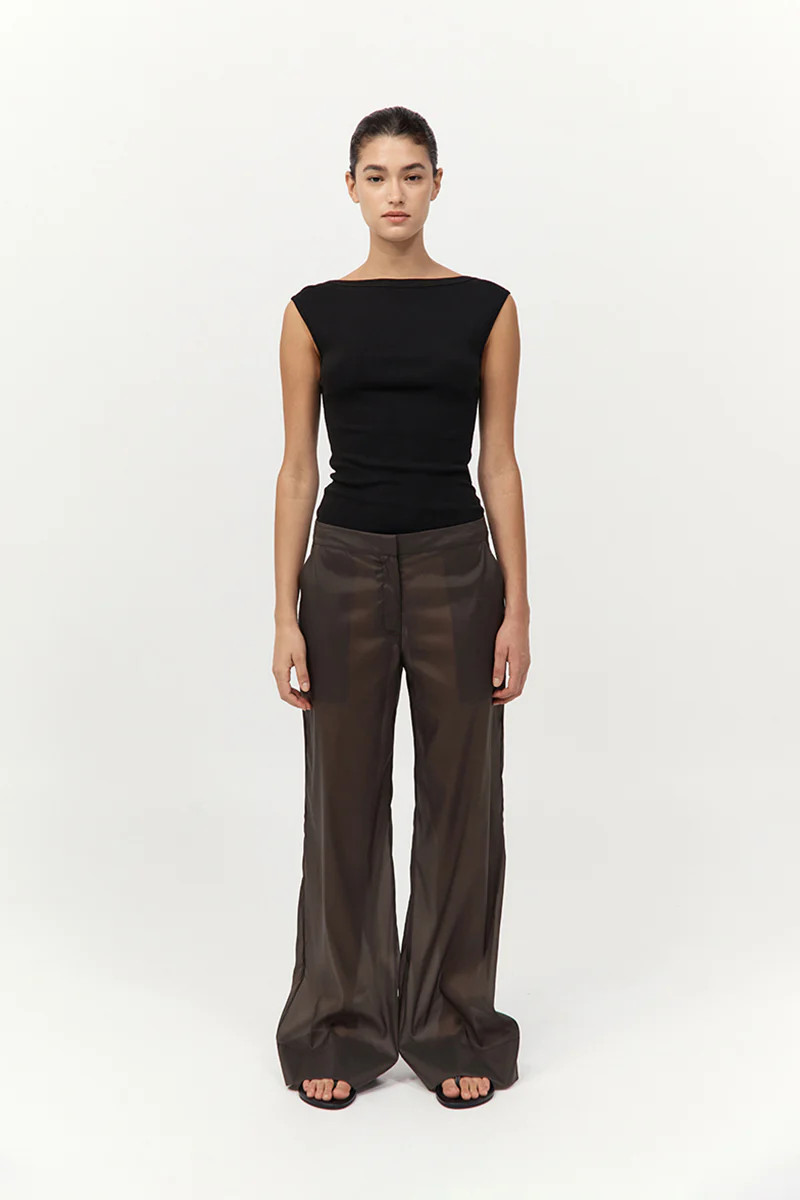 Tailored Transparent Pants - Black Olive | St. Agni (US, UK, EU)