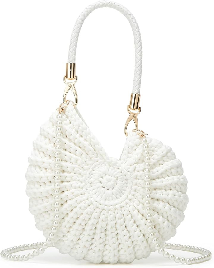 Jusavie Bohemia Crochet Handwoven Seashell Bag Women Summer Beach Bag Boho Evening Clutch Purses ... | Amazon (US)