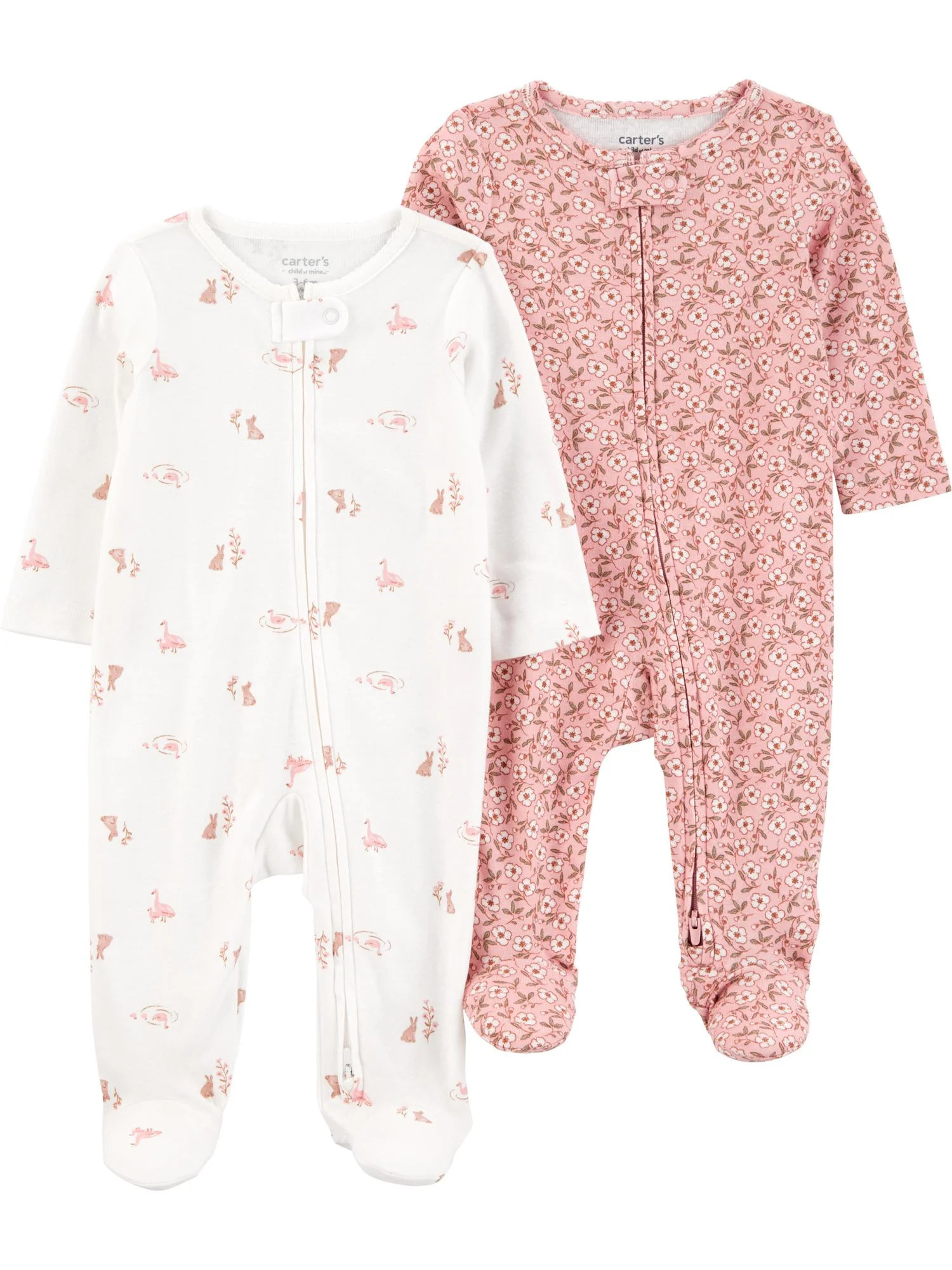 Carter's Child of Mine Baby Girl, Sleep 'n Play, 2-Pack, Sizes Preemie-6/9 months | Walmart (US)