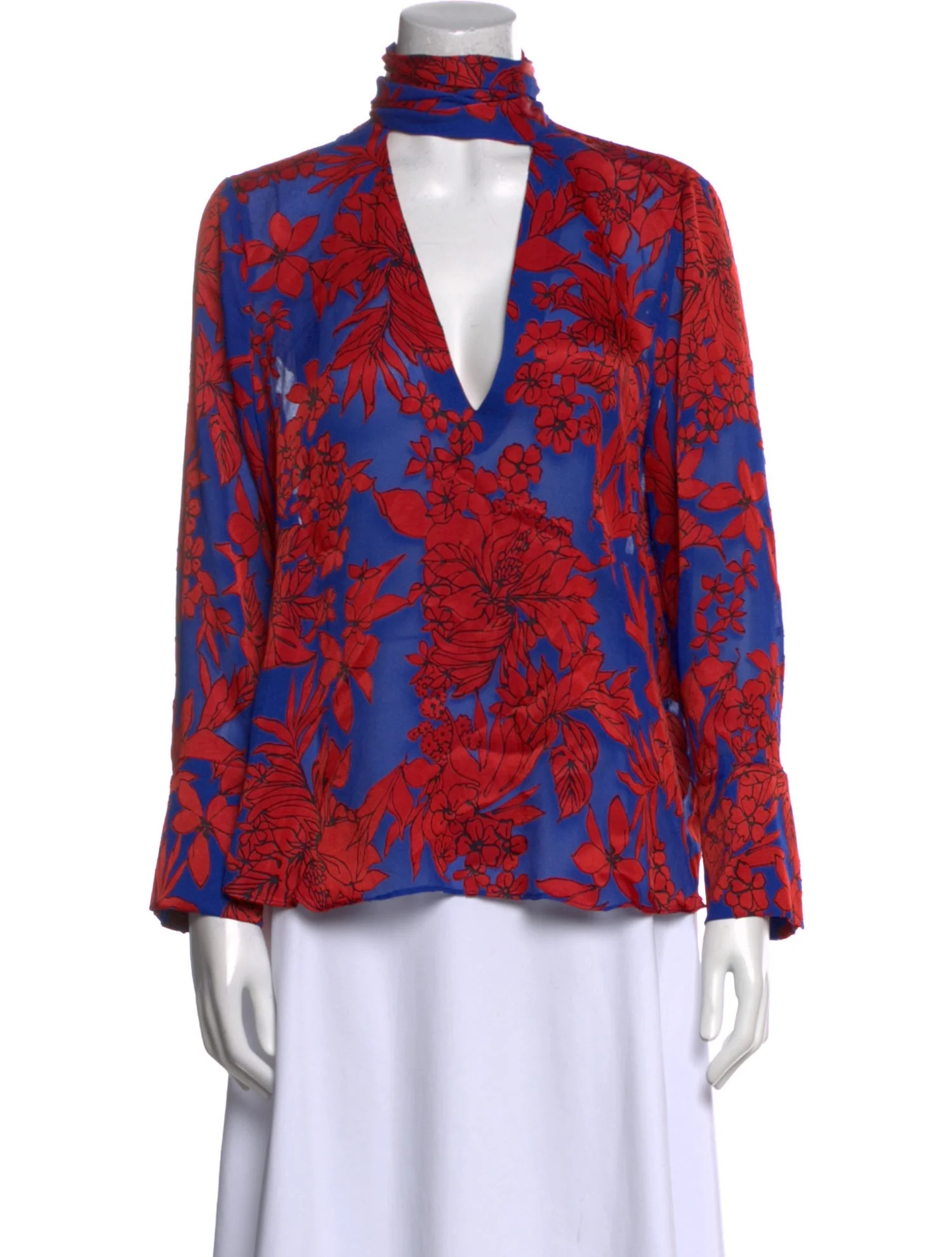 Floral Print V-Neck Blouse | The RealReal